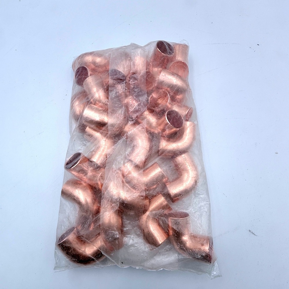 NIBCO Copper 90 Elbow 3/4" CxC 25 PCS 607 7/8" OD Pure Copper USA Made